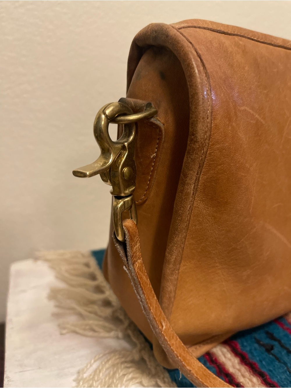 Vintage Coach Tan Leather Companion Bag 70’s Made in NYC - Picture 14 of 16